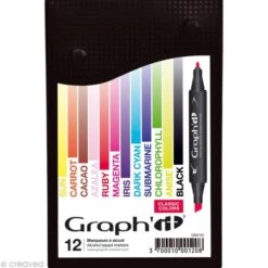 Assortiment Feutre à Alcool Graph'it Classic Colors X 12