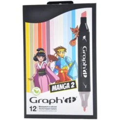 Assortiment Feutre à Alcool Graph'it - Manga 2 - 12 Marqueurs