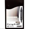 Assortiment Feutre à Alcool Graph'it Warm Grey Colors X 12