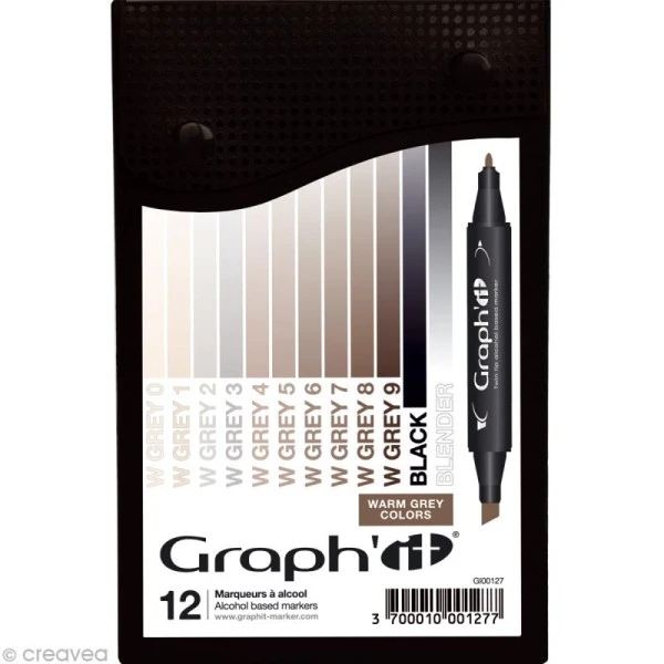 Assortiment Feutre à Alcool Graph'it Warm Grey Colors X 12 1 Assortiment Feutre à Alcool Graph'it Warm Grey Colors X 12