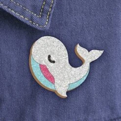 Baleine Blanche Paillettes Fresque Kit De BRICOLAGE, Fait à La Main De Paillettes Sac à Dos De Broch