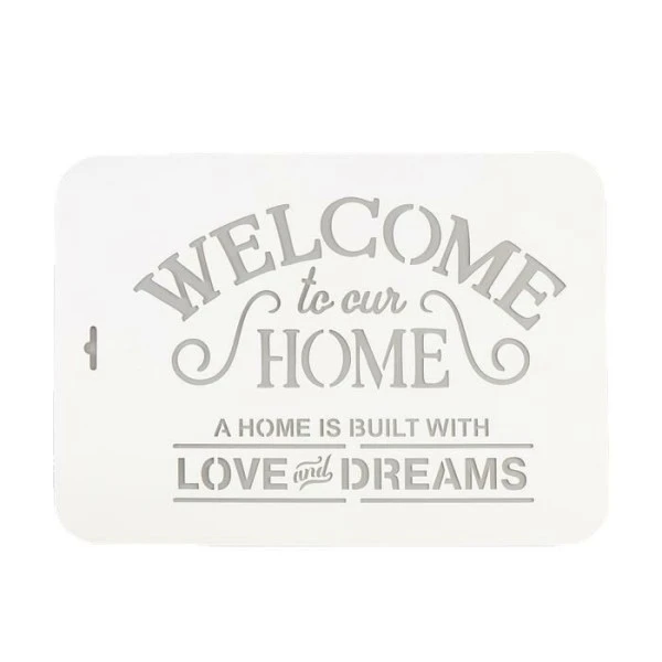 "Bienvenue" Pochoir 22x31 Cm, Vinyle, Police, Cookies, Fichier Coupé, Artisanat, Décoration Murale à 1 "Bienvenue" Pochoir 22x31 Cm, Vinyle, Police, Cookies, Fichier Coupé, Artisanat, Décoration Murale à