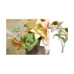 Blanc Crème Fleurs En Papier Origami, Scrapbooking Facile Artisanat BRICOLAGE Kit De 5 Cinq Fleurs,