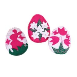 Blanc Rose Oeufs De Pâques, Ornement Senti Kit De BRICOLAGE, De Peluche, De Feutrage Modèle, Décorat