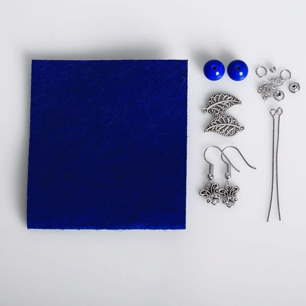Bleu Bohème Plume Boucles D'Oreilles Dangle Kit De Bricolage, De Longues Boucles D'Oreilles, Style B 2 Bleu Bohème Plume Boucles D'Oreilles Dangle Kit De Bricolage, De Longues Boucles D'Oreilles, Style B – Image 2