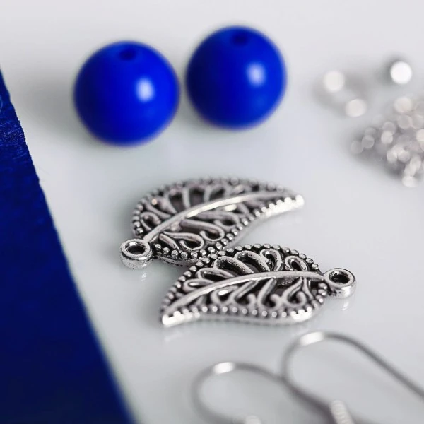 Bleu Bohème Plume Boucles D'Oreilles Dangle Kit De Bricolage, De Longues Boucles D'Oreilles, Style B 3 Bleu Bohème Plume Boucles D'Oreilles Dangle Kit De Bricolage, De Longues Boucles D'Oreilles, Style B – Image 3
