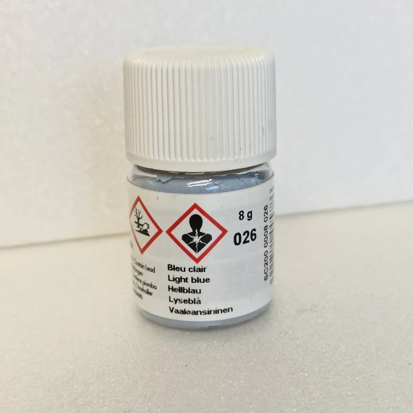 Bleu Clair 026, Peinture Porcelaine Vitrifiable SCHJERNING 1 Bleu Clair 026, Peinture Porcelaine Vitrifiable SCHJERNING