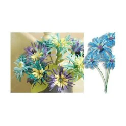 Bleu Turquoise Fleurs En Papier Origami, Scrapbooking Facile Artisanat BRICOLAGE Kit De 5 Cinq Fleur