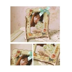 Bleu Turquoise, Jaune, Bleu, Brillant D'Or De Scrapbooking BRICOLAGE En Bois Ornées De Frame Kit Vin