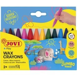 Boite De 12 Craies De Cire Jovicolor Triwax - Jovi