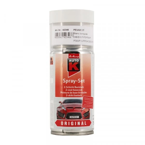 Bombe De Peinture Pour Carrosserie - Peugeot - 249 Blanc Banquise - 150ml - Auto K 1 Bombe De Peinture Pour Carrosserie - Peugeot - 249 Blanc Banquise - 150ml - Auto K