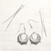 Boucles D'oreilles Argenté Avec Pendeloques à 3 Branches, 1 Paire