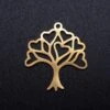 BU11220308164750 NO2 PAX 2 Pendentifs, Breloques - Arbre à Cœurs - 21 Mm - Doré En Acier Inoxydable
