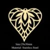BU11220402100534 NO 12 PAX 1 Breloque - Cœur Travaillé - 29 Par 30 Mm - Doré En Acier Inoxydable 201