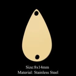 BU11220402111920 NO 22 PAX 1 Breloque -Connecteur Goutte 8 Par 14 Mm - Doré En Acier Inoxydable 201