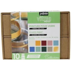 Pebeo Coffret Collection Pébéo - Peinture Sur Verre Tons Pastel