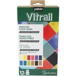 Pebeo Coffret D'Exploration Pébéo - Peinture Vitrail - 12 X 20 Ml