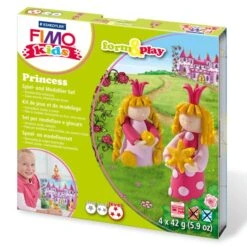 Coffret Fimo Kids, Princesses, 4 Pains à Modeler Et Accessoires, Kit Créatif Enfant