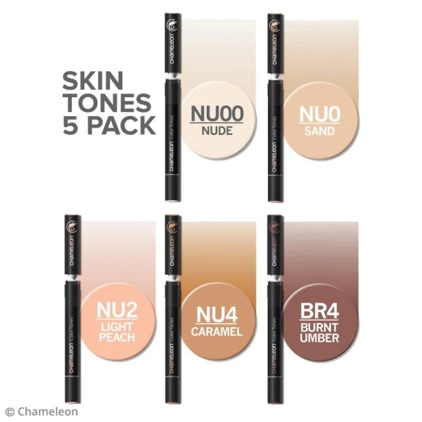 Coffret Marqueurs Chameleon - Color Tones - 5 Feutres 2 Coffret Marqueurs Chameleon - Color Tones - 5 Feutres – Image 2