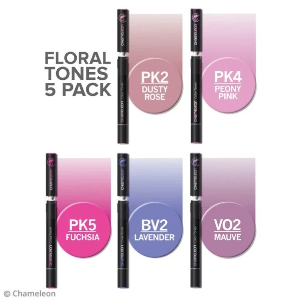 Coffret Marqueurs Chameleon - Floral Tones - 5 Feutres 2 Coffret Marqueurs Chameleon - Floral Tones - 5 Feutres – Image 2