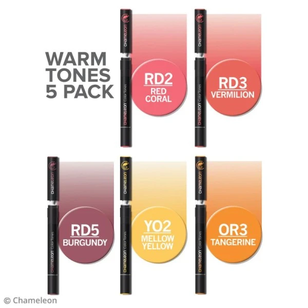Coffret Marqueurs Chameleon - Warm Tones - 5 Feutres 2 Coffret Marqueurs Chameleon - Warm Tones - 5 Feutres – Image 2