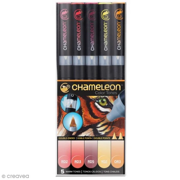 Coffret Marqueurs Chameleon - Warm Tones - 5 Feutres 1 Coffret Marqueurs Chameleon - Warm Tones - 5 Feutres