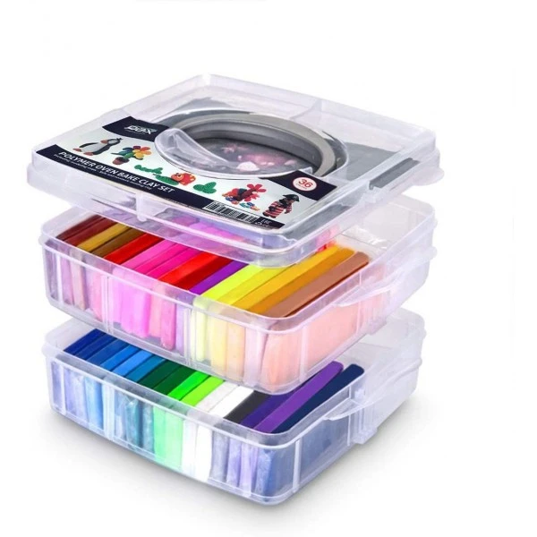 Coffret Pâte Polymère Qbix 36 Barrettes + Outils De Sculpture + Boîte De Rangement 2 Coffret Pâte Polymère Qbix 36 Barrettes + Outils De Sculpture + Boîte De Rangement – Image 2