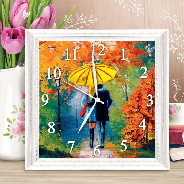 Couple Dans L'Amour Les Amoureux De L'Horloge De La Peinture Par Numéro Kit De Bricolage, De L'Artis 2 Couple Dans L'Amour Les Amoureux De L'Horloge De La Peinture Par Numéro Kit De Bricolage, De L'Artis – Image 2