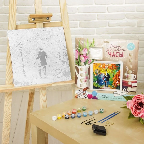 Couple Dans L'Amour Les Amoureux De L'Horloge De La Peinture Par Numéro Kit De Bricolage, De L'Artis 4 Couple Dans L'Amour Les Amoureux De L'Horloge De La Peinture Par Numéro Kit De Bricolage, De L'Artis – Image 4