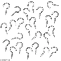 Crochets Vis Arrondis Gris Argentés - 15 Mm - 24 Pcs