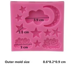 De Doux Rêves De La Nuit En Demi Lune, Les Étoiles De L'Air, De La 3D En Silicone De Chocolat Savon -Promos Creavea Boutique de doux reves de la nuit en demi lune les etoiles de lair de la 3d en silicone de chocolat savon p 4