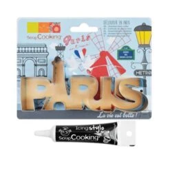 Découpoir à Biscuits En Inox Paris + Stylo De Glaçage Noir