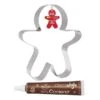 Découpoir à Pâtisserie Inox XXL Bonhomme En Pain D'épice + 1 Stylo Chocolat
