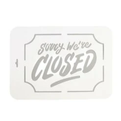 "Désolé Fermé" Pochoir 22x31 Cm, Police, Cookies, Fichier Coupé, Artisanat, Décoration Murale à La M