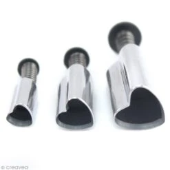 Emporte Pièce Coeur Avec Poussoir - 3 Pcs