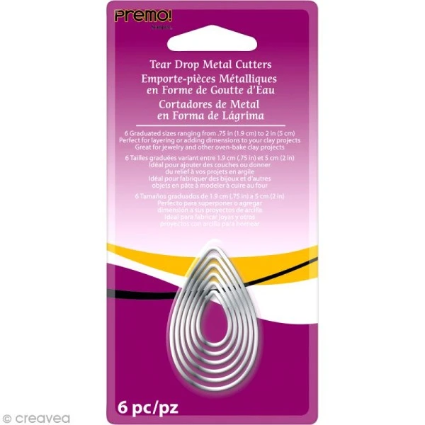 Emporte-pièces Goutte D'eau En Métal - 6 Pcs 2 Emporte-pièces Goutte D'eau En Métal - 6 Pcs – Image 2