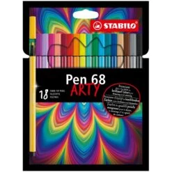 Etui Carton De 18 Feutres De Dessin STABILO Pen 68 ARTY - Pointe Moyenne