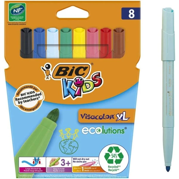 Feutre Visacolor XL - Etui En Carton De 8 - Bic Kids 1 Feutre Visacolor XL - Etui En Carton De 8 - Bic Kids
