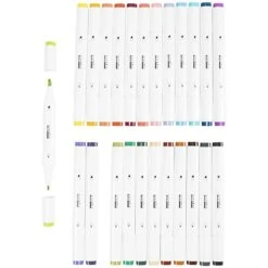 Creativ Company Feutres à Alcool Double Pointe - Couleurs Extra - 24 Pcs