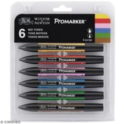 Feutres à Alcool ProMarker - Tons Moyens - 6 Pcs