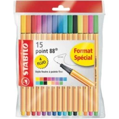 Stabilo Feutres à Pointe Fine Point 88 - Ecopack De 15