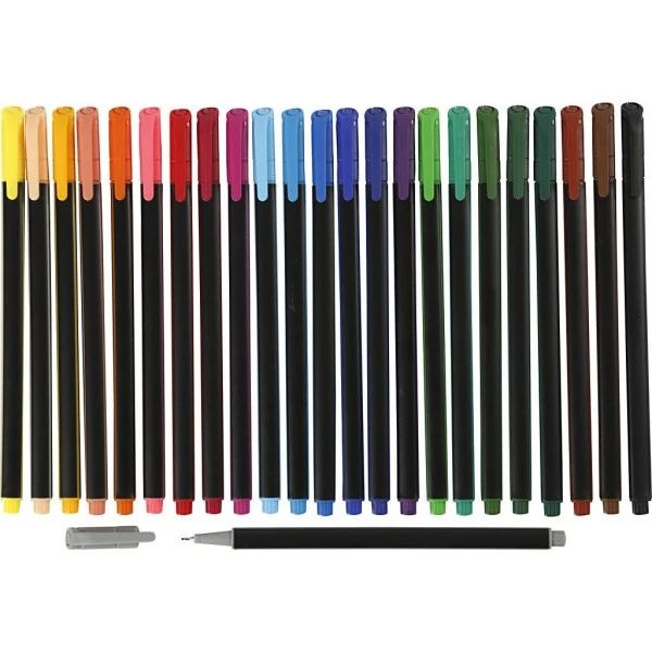 Creativ Company Feutres Fineliner Colortime - Pointe 0,7 Mm - Couleurs Assorties - 24 Pcs 1 Creativ Company Feutres Fineliner Colortime - Pointe 0,7 Mm - Couleurs Assorties - 24 Pcs