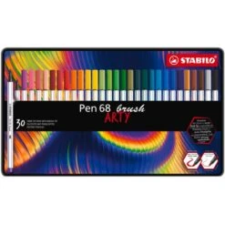Stabilo Feutres Pinceau "Pen 68 Brush Arty" - Etui Métal De 30