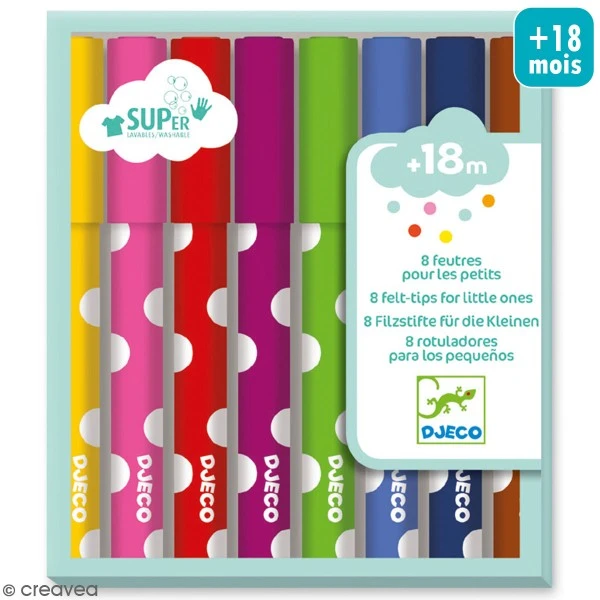 Djeco Feutres Pour Les Petits - Couleurs Assorties - 8 Pcs 1 Djeco Feutres Pour Les Petits - Couleurs Assorties - 8 Pcs