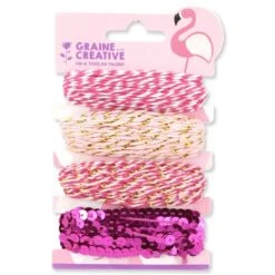 Ficelles Fantaisies Coloris Rose Et Doré - Lot De 4