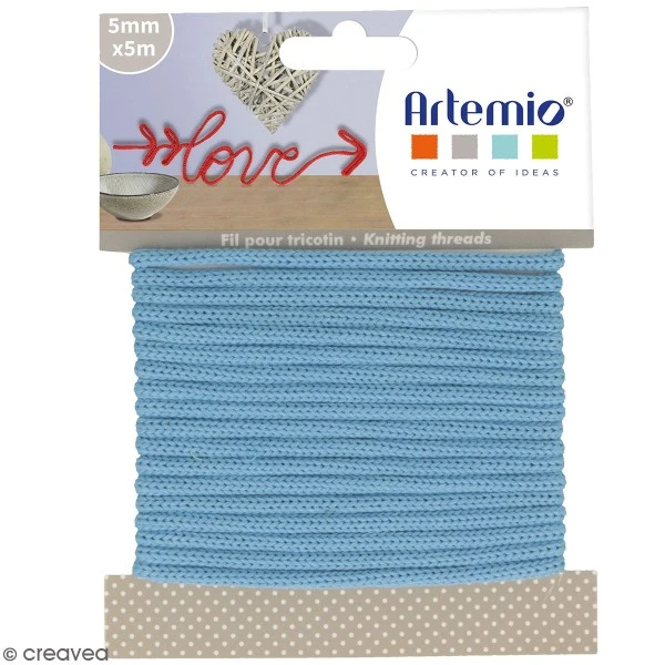 Fil De Tricotin Artemio - Bleu Ciel - 5 Mm X 5 M 1 Fil De Tricotin Artemio - Bleu Ciel - 5 Mm X 5 M