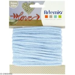 Fil De Tricotin - Bleu Pastel - 5 Mm X 5 M