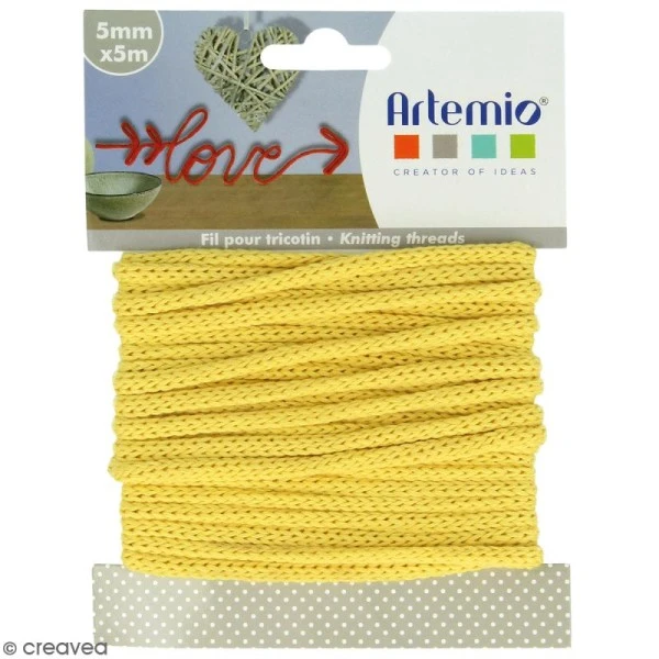 Fil De Tricotin - Jaune - 5 Mm X 5 M 1 Fil De Tricotin - Jaune - 5 Mm X 5 M