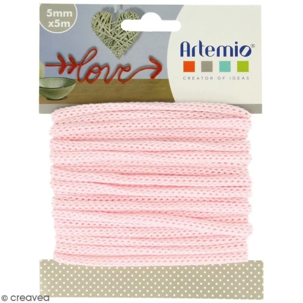 Fil De Tricotin - Rose Pastel - 5 Mm X 5 M 1 Fil De Tricotin - Rose Pastel - 5 Mm X 5 M
