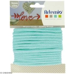 Fil De Tricotin - Vert Lagon - 5 Mm X 5 M